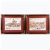 Image 1 : Two wash sketches of Venice on Gritti Palace Hotel stationary signed lower right: James L. Callahan.
