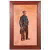 Image 1 : Early 20th century oil on board of a World War I French Soldier. Signed lower left Henry Hunt and da