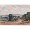 Image 2 : A watercolor landscape attributed to A. E. Vokes (1874-1964).