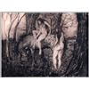 Image 2 : A 20th century ink on paper drawing of two nudes and a horse.