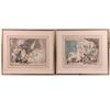 Image 1 : A pair of prints after 18th century drawings by Thomas Rowlandson (1756-1827).