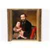 Image 2 : A 19th century oil on canvas portrait of a father and child.