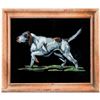 Image 1 : A 20th century oil on felt painting of a pointer.