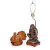 Image 1 : A Chimpanzee lamp and a turkey.