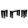 Image 1 : Three ebonized stone topped low tables.