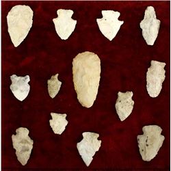 Collection of Native American Stone Arrowheads