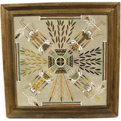 1988 Framed Navajo Water Chant Yei Sand Painting