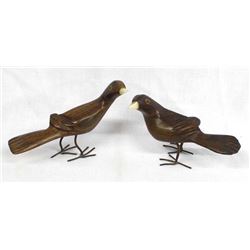 2 Carved Ironwood Birds
