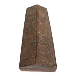 African Carved Wood Lidded Coffin Box