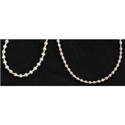 2 Silver Bead Necklaces