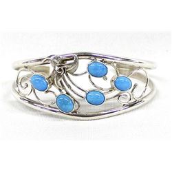 Native American Navajo Silver Turquoise Bracelet