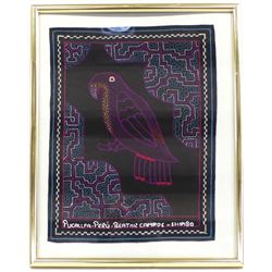 Framed Pucallpa Peru Parrot Tapestry by B. Campos