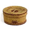 Image 1 : Lidded Ethnic Tightly Woven Basket