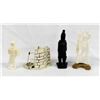 Image 2 : 2 Canadian Inuit Carvings & 2 Carved Bone Figures