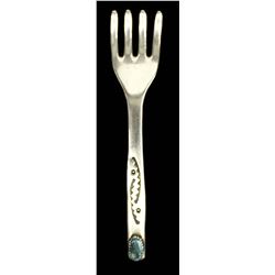 Native American Navajo Sterling Turquoise Fork