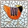 Image 1 : Glazed and Hand Painted Ceramic Tile by Gabriella