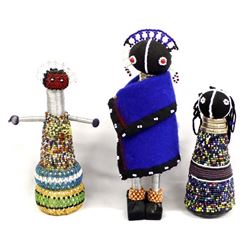 3 Traditional South African Ndebele Dolls