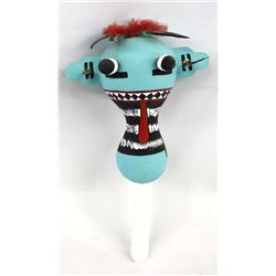 Hopi Gourd Ogre Rattle by E. Talahytewa