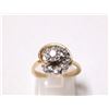 Image 1 : 14K Yellow Gold and Diamond Ring, Size 6.5