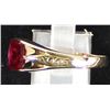 Image 2 : 14K Yellow Gold and Lab Created Ruby Ring, Sz 12
