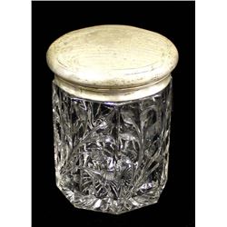 Antique Silver Plate and Crystal Biscuit Jar