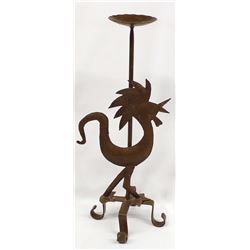 Rustic Metal Art Rooster Candle Holder