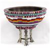 Image 1 : Beaded Pedestal Bowl by Kathy Kills Thunder