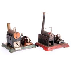 Two vintage model steam engines.