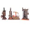 Image 1 : Three vintage model steam engines.