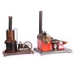 Two vintage model steam engines.