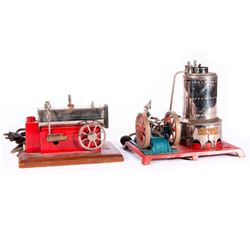 Two vintage model steam engines.