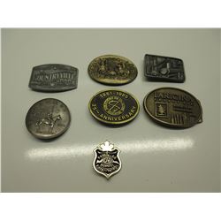 6 Belt Buckles and a School Patrol Badge