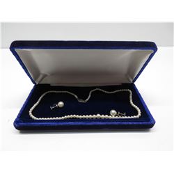 Pearl Necklace with clip on Earrings