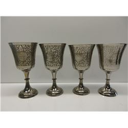 4 Plated Silver Chalice's