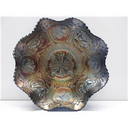 Carnival Glass Bowl Dragons & Flowers