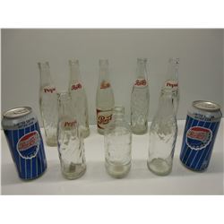 8 Pepsi-Cola Bottles & 2 Cans