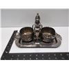 Silver Plate Cream & Sugar, Tray, Salt & Pepper