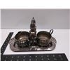Image 3 : Silver Plate Cream & Sugar, Tray, Salt & Pepper