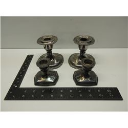 4 Silver Plate Candle Stick Holders