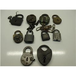 10 Vintage Padlocks