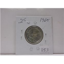 1965 .25 Canadian Quarter