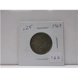 1968 .25 Canadian Quarter .500 Silver