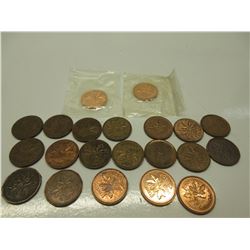 21 Canadian Pennys