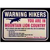 Image 1 : Mountain Lion Warning Sign from Canada