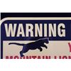 Image 2 : Mountain Lion Warning Sign from Canada