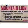 Image 6 : Mountain Lion Warning Sign from Canada