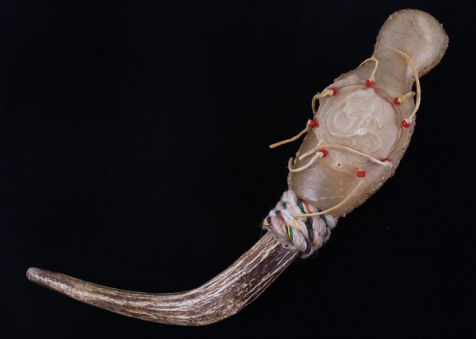 Antler Rattle Native American Rawhide & Antler Dance Rattle