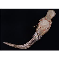 Native American Rawhide & Antler Dance Rattle