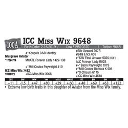 Lot - 100A - ICC Miss Wix 9648