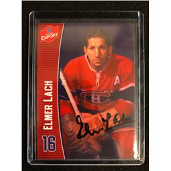 ELMER LACH SIGNED MOLSON EXPORT HOCKEY CARD